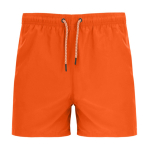 Zwembroek van polyester met details 100 g/m² Roly Direct Balos kleur donker oranje tweede weergave