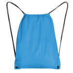 Trekkoordrugzak van polyester 210D met metalen oogjes kleur pastel blauw tweede weergave