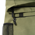 Rugzak van polyester 900D met oprolbare klep en sluitbanden kleur miliair groen detailweergave 3