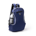 Goedkope polyester rugzak met diverse compartimenten Travel kleur marineblauw eerste gebruiksweergave