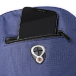 Goedkope polyester rugzak met diverse compartimenten Travel kleur marineblauw detailweergave 1