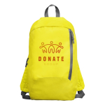 Polyester rugzak met voorvak en verstelbare schouderbanden kleur rood detailweergave 4