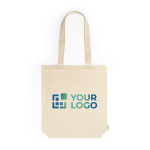 Biokatoenen tas met bodemvouw en lange hengsels 70 cm 280 g/m² hoofdweergave