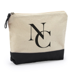 Tweekleurige katoenen toilettas met bijpassende ritssluiting 280 g/m² kleur zwart detailweergave 1