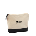 Tweekleurige katoenen toilettas met bijpassende ritssluiting 280 g/m² hoofdweergave