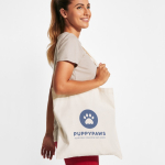 Natuurlijke katoenen tas met lange hengsels 140 g/m² kleur naturel detailweergave 1