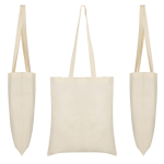 Natuurlijke katoenen tas met lange hengsels 140 g/m² detailweergave 3