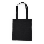 Katoenen tas met lange hengsels in verschillende kleuren kleur zwart tweede weergave