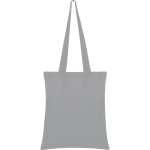Katoenen tas met lange hengsels in verschillende kleuren kleur grijs eerste gebruiksweergave