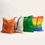 Katoenen tas met lange hengsels in verschillende kleuren kleur roze detailweergave 2