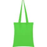 Katoenen tas met lange hengsels in verschillende kleuren kleur lichtgroen tweede weergave