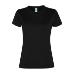Dames t-shirt van gerecycled polyester 100 g/m² Roly Direct Slam kleur zwart tweede weergave