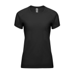 Dames sportshirt van polyester 135 g/m² Roly Direct Bahrain kleur zwart tweede weergave