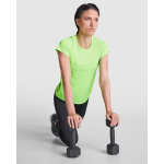 Dames sportshirt van gerecycled poly 135 g/m² Roly Direct Imola kleur turkoois vierde gebruiksweergave