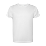 Shirt van gerecycled polyester 125 g/m² Roly Direct Estoril kleur wit tweede weergave