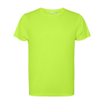 Shirt van gerecycled polyester 125 g/m² Roly Direct Estoril kleur neon groen tweede weergave