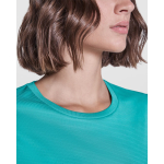 Damesshirt van gerecycled polyester 125 g/m² Roly Direct Estoril kleur smaragdgroen  detailweergave 1