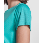 Damesshirt van gerecycled polyester 125 g/m² Roly Direct Estoril kleur smaragdgroen  detailweergave 2