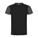 T-shirt met logo van polyester 135 g/m² Roly Direct Zolder kleur matzwart tweede weergave