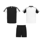 Uniseks sportset, 2 t-shirts en 1 broek 140 g/m² Roly Direct Juve kleur wit/zwart tweede weergave