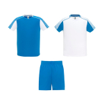 Uniseks sportset, 2 t-shirts en 1 broek 140 g/m² Roly Direct Juve kleur wit/blauw tweede weergave