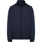 Windjack met capuchon en klittenbandsluiting kleur marineblauw tweede weergave