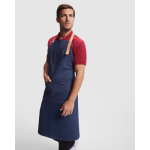 Lang werkschort voor horeca van katoen 250 g/m² Roly Batali kleur jeans blauw vierde gebruiksweergave