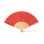 Waaier met bamboestokjes en polyester doek in kleuren kleur rood tweede weergave