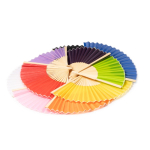 Waaier met bamboestokjes en polyester doek in kleuren kleur rood detailweergave 3