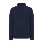 Polo met lange mouwen en 3 knopen 220 g/m² Roly Santana kleur marineblauw tweede weergave