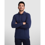 Polo met lange mouwen en 3 knopen 220 g/m² Roly Santana kleur marineblauw eerste gebruiksweergave