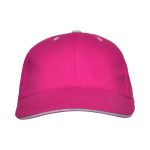Katoenen pet met 6-panelen verstelbare klittenbandsluiting kleur fuchsia tweede weergave