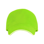 Katoenen pet met 5-panelen met contrasterende klep 170 g/m² kleur wit tweede weergave