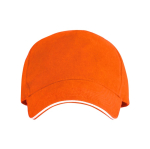 Katoenen pet met 5-panelen met contrasterende klep 170 g/m² kleur oranje tweede weergave