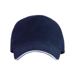 Katoenen pet met 5-panelen met contrasterende klep 170 g/m² kleur marineblauw tweede weergave