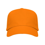Katoenen pet met verstelbare klittenbandsluiting en ventilatiegaatjes kleur oranje tweede weergave