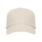 Katoenen pet met verstelbare klittenbandsluiting en ventilatiegaatjes kleur beige tweede weergave