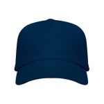 Katoenen pet met verstelbare klittenbandsluiting en ventilatiegaatjes kleur marineblauw tweede weergave
