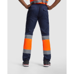 Werkbroek met hoge zichtbaarheid en zakken 200 g/m² Roly Naos kleur neon oranje vierde gebruiksweergave