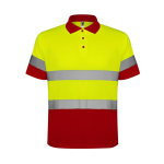 Polo met hoge zichtbaarheid van polyester 170 g/m² Roly Polaris kleur rood tweede weergave