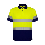 Polo met hoge zichtbaarheid van polyester 170 g/m² Roly Polaris kleur marineblauw tweede weergave