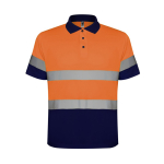 Polo met hoge zichtbaarheid van polyester 170 g/m² Roly Polaris kleur neon oranje tweede weergave