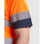 Polo met hoge zichtbaarheid van polyester 170 g/m² Roly Polaris kleur neon oranje detailweergave 2