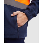 Fleece werkjas met hoge zichtbaarheid 300 g/m² Roly Altair kleur neon oranje detailweergave 2