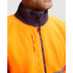 Fleece werkjas met hoge zichtbaarheid 300 g/m² Roly Altair kleur neon oranje detailweergave 3