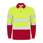 Technisch werkpolo met lange mouwen 170 g/m² Roly Polaris L/S kleur rood tweede weergave