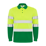 Technisch werkpolo met lange mouwen 170 g/m² Roly Polaris L/S kleur groen tweede weergave