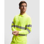 Technisch werkpolo met lange mouwen 170 g/m² Roly Polaris L/S kleur neon geel vierde gebruiksweergave