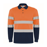 Technisch werkpolo met lange mouwen 170 g/m² Roly Polaris L/S kleur neon oranje tweede weergave