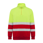 Sweater met hoge zichtbaarheid van fleece 280 g/m² Roly Spica kleur rood tweede weergave
